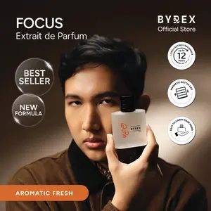 BYREX Focus Extrait de Parfum 60ML - Parfum Pria dengan Aroma Woody Citrus Lembut & Tenang Cocok untuk Kerja Remote & Aktivitas Sehat