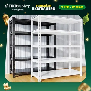 Rak Sudut Baja Full 5/6 Lapisan Tersedia Rak Penyimpanan Serbaguna Cocok untuk Berbagai Skenario Sepanggah Gudang Supermarket Dapur dll Beban Tahan dan Tahan Lama 1,2 mm Ketebalan Plat Besi 3/4/5/6 Tingkatan Ketinggian