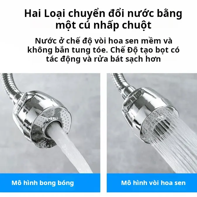 Vòi Tăng Áp Nhà Bếp, Thông Dụng, Chống Bắn Nước, Xoay Thông Dụng Đầu Vòi Hoa Sen Bong Bóng Mở Rộng, Tiết Kiệm Nước Gia Dụng 4