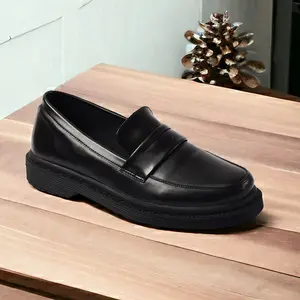 Sepatu Slip on Docmart Pria Marteen Slop Pantofel Formal Kasual Hitam Kerja Resmi Kantor Kuliah Kondangan Laki Laki Cowok Kulit Original Terbaru Flat Shoes Karet