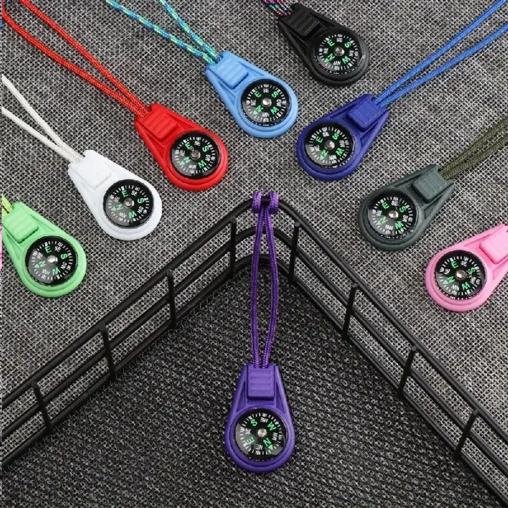 Survival Kit Waterproof Mini Survival Compass Multifunctional Keepsake Pocket Compass Random Color Plastic Lanyard Compass Outdoor