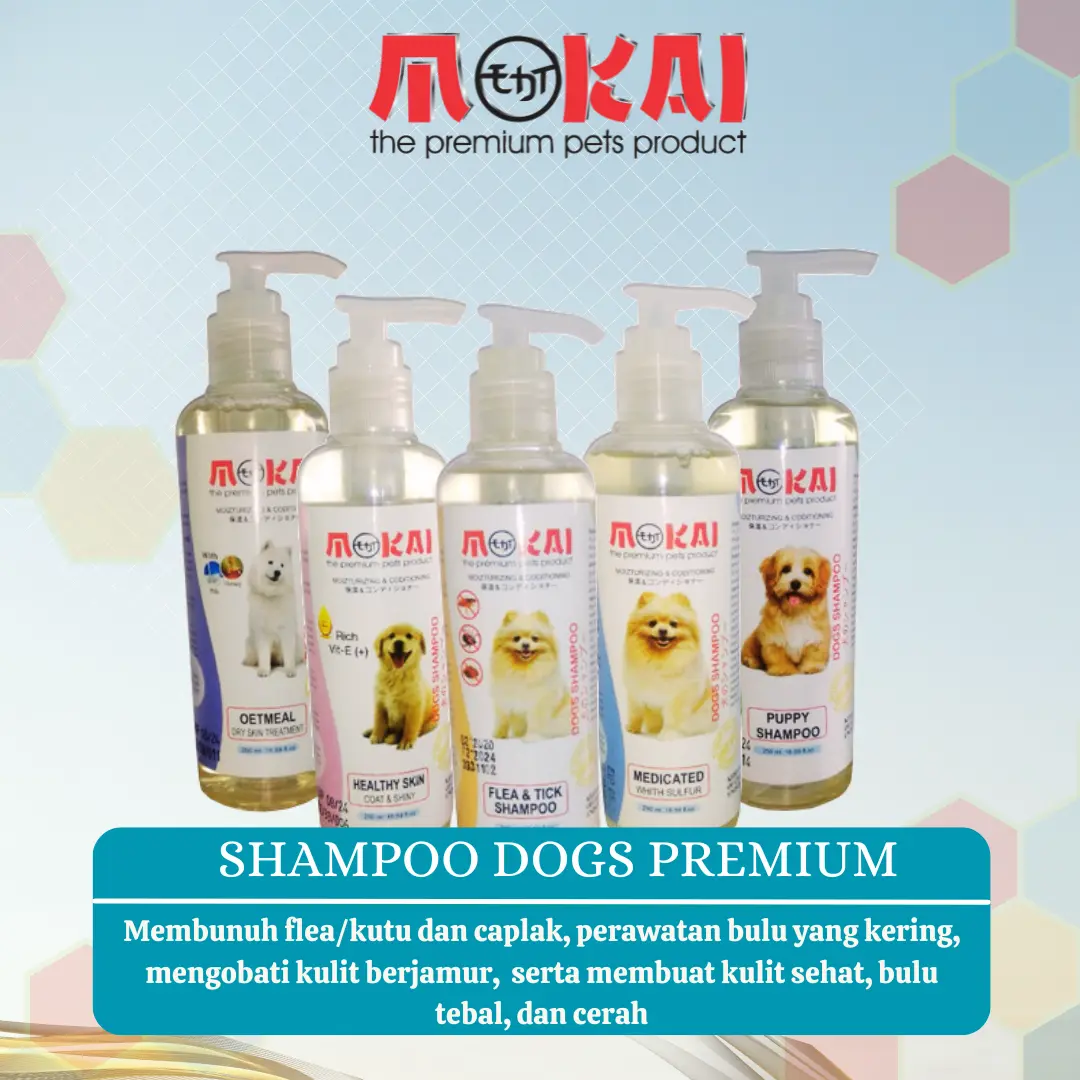 Mokai SHAMPOO Anjing / Dogs - KUALITAS TERBAIK  250 ML shampo kucing anti rontok dan bulu lebat kutu