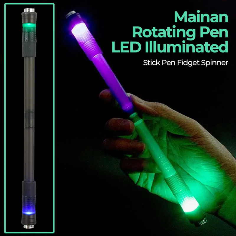 COD WePick Mainan Rotating Stick Pen Fidget Spinner LED Illuminated 22cm - WP02 TERMURAH Lampu Plastik Toys 0