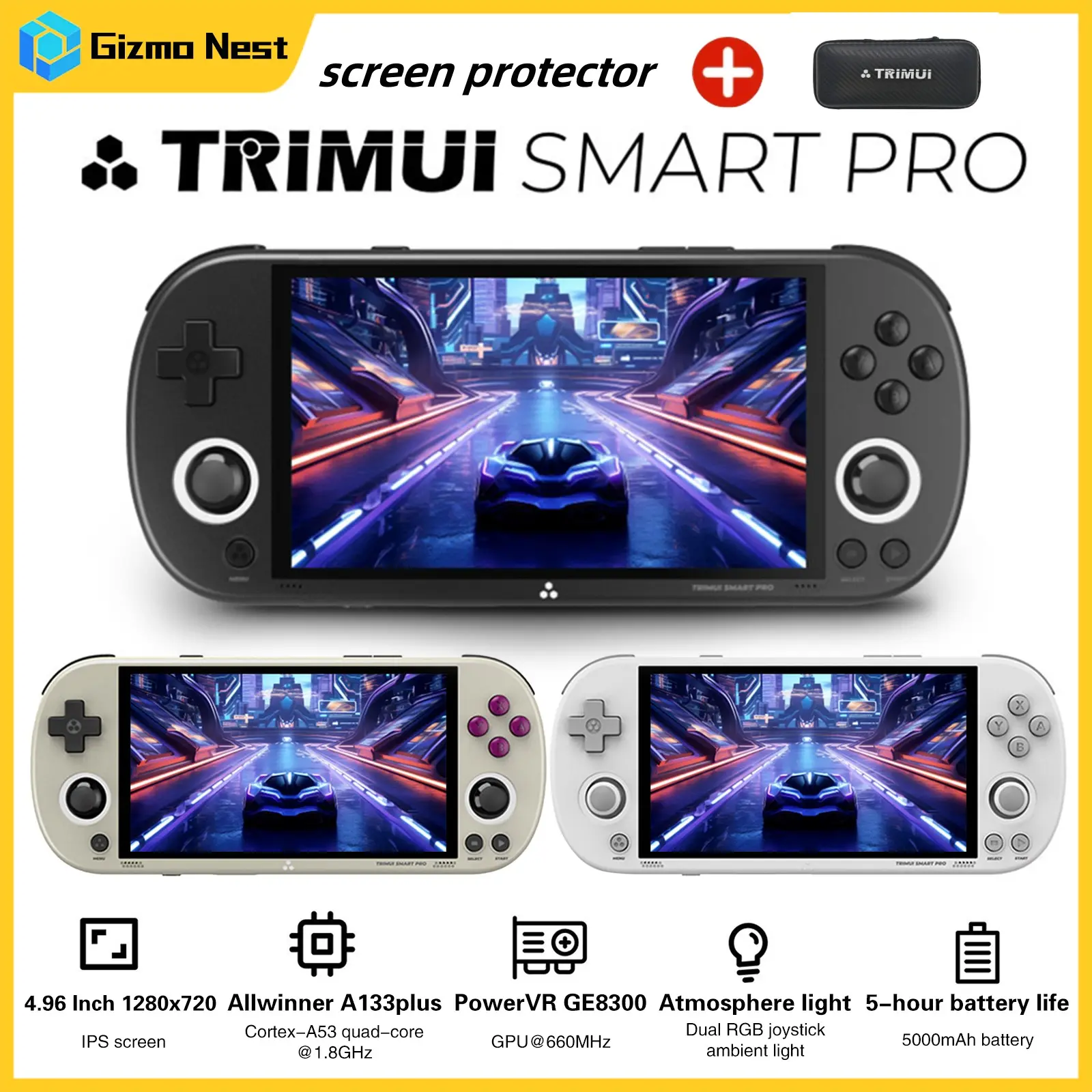 TRIMUI SMART PRO Open source handheld game console Retro arcade HD 4.96 inch game console Usb Gamepad Controller