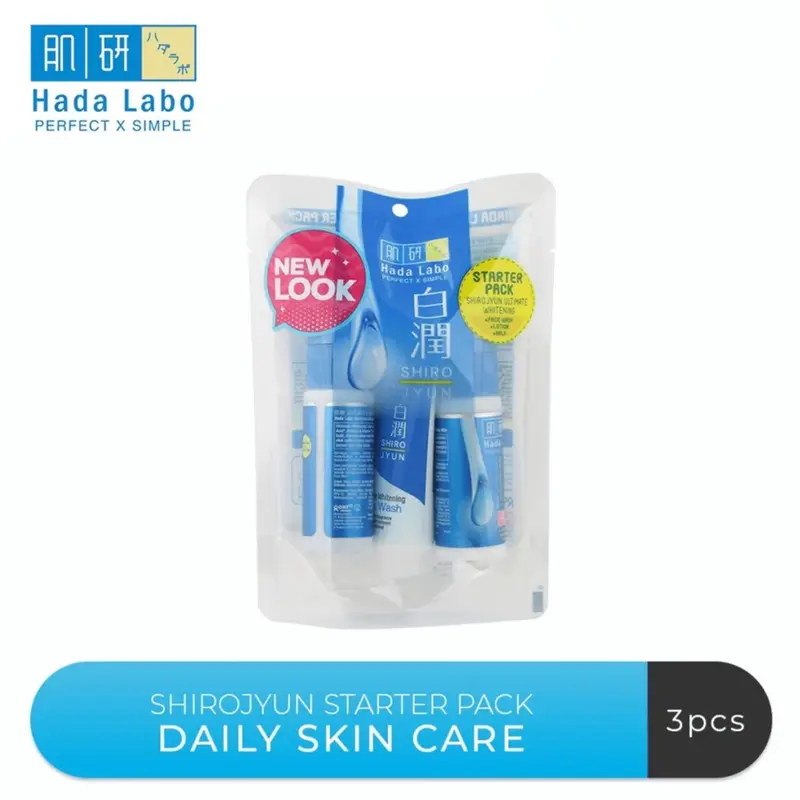 Mewwa Beauty - HADA LABO Starter Pack Shirojyun Series 20gr - Face Wash Lotion & Milk Original BPOM 1
