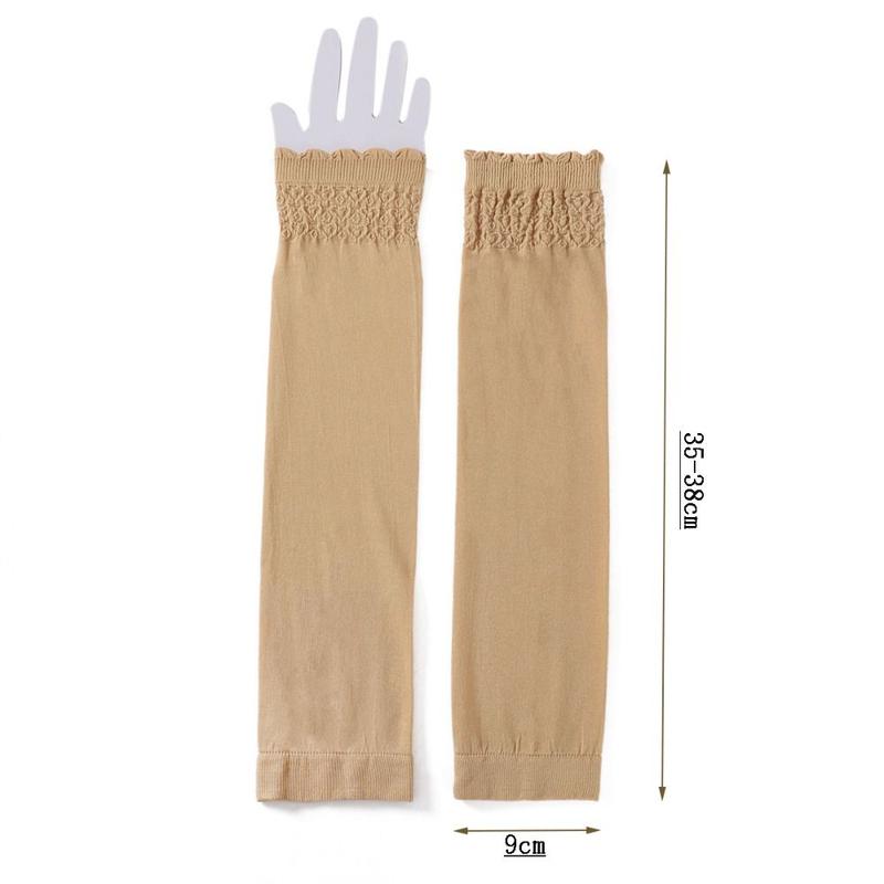 xiawuss Portable Elastic Fabric Thin Sun Protection Sleeves Sun Protection Solid Color Stretch Fabric Armbands Anti-UV Middle Eastern Style Sleeves Women's 2