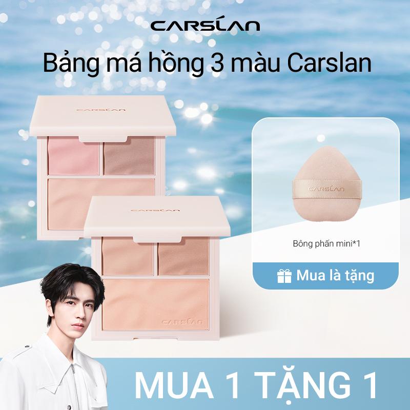 Phấn má hồng Carslan Bảng Phấn Bắt Phấn má 3 màu Đa Năng Giúp cho đường nét mặt sắc sảo 10.5g Mua 1 tặng 1 Bông phấn mini*1