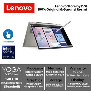 LENOVO YOGA 7 OLED 2 in 1 14ILL10 83JQ007NID Core Ultra 5 226V 16GB 512GB W11 OHS Touchscreen