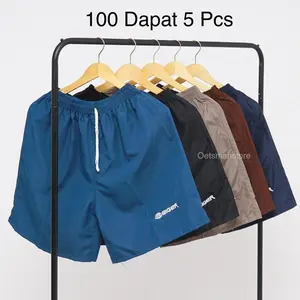 ( 5 PCS 100 RB ) Celana Pendek Kolor Pria dan Wanita Kantong Resleting Jahitan Bordir Polos
