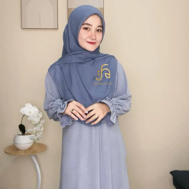 Famehara.id Haniah Dress Knit Ribbon Premium Terbaru Kekinian