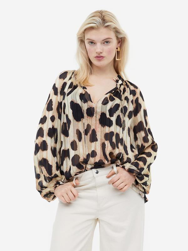 Blouse Lengan Panjang Tie-Neck - 4666 4