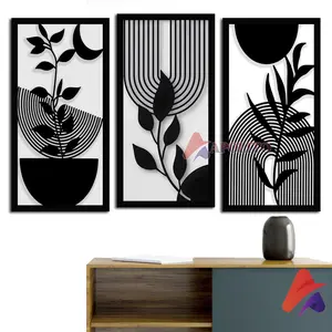 HIASAN DINDING DAUN BUNGA MODERN MONOCHROME 15X30CM WALLDECOR AESTHETIC PAJANGAN DEKORASI RUMAH