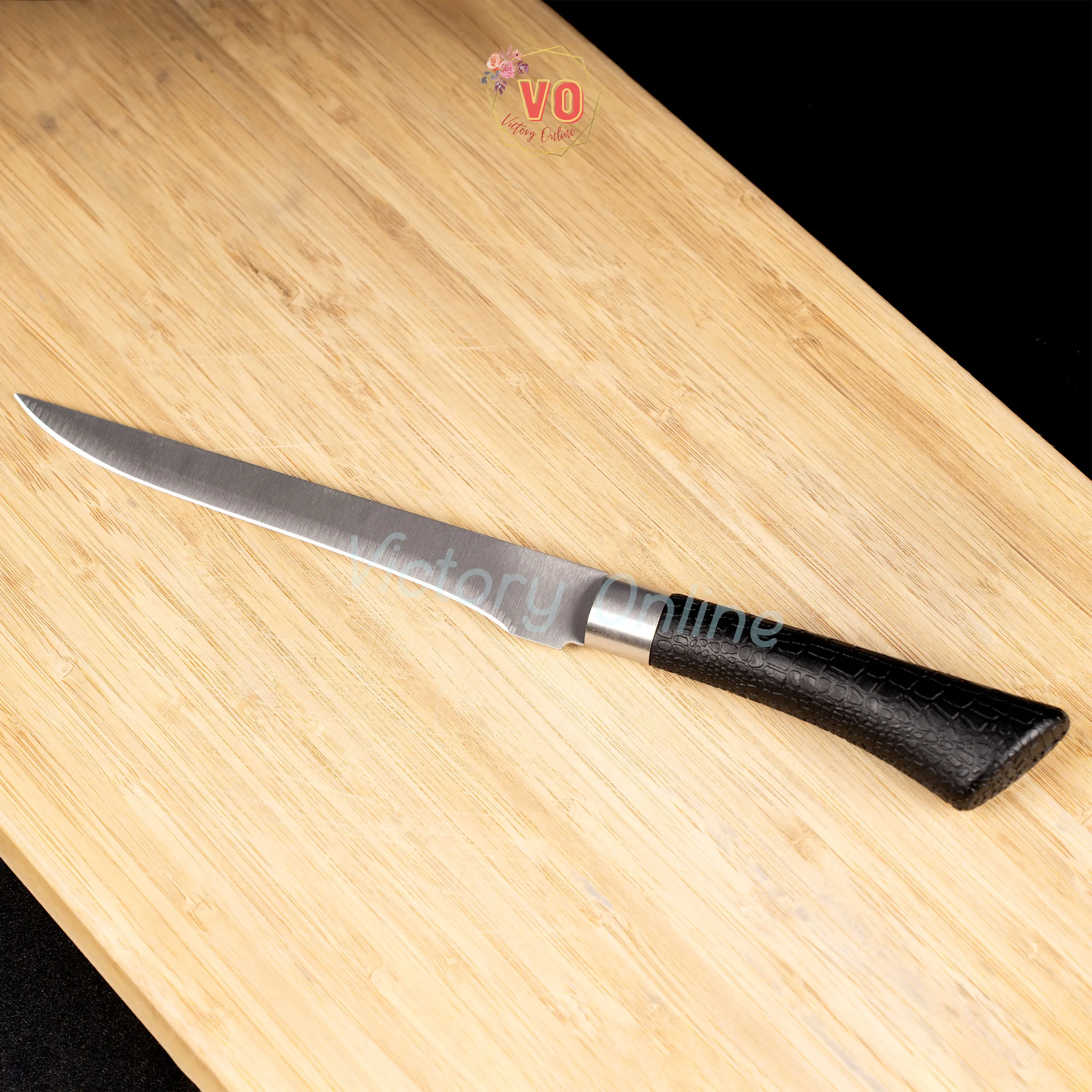 Pisau Pemisah Tulang Ikan Daging Fillet 6 inches Stainless Steel Boning Knife (XQ-205) Kitchenware Hitam Plastik