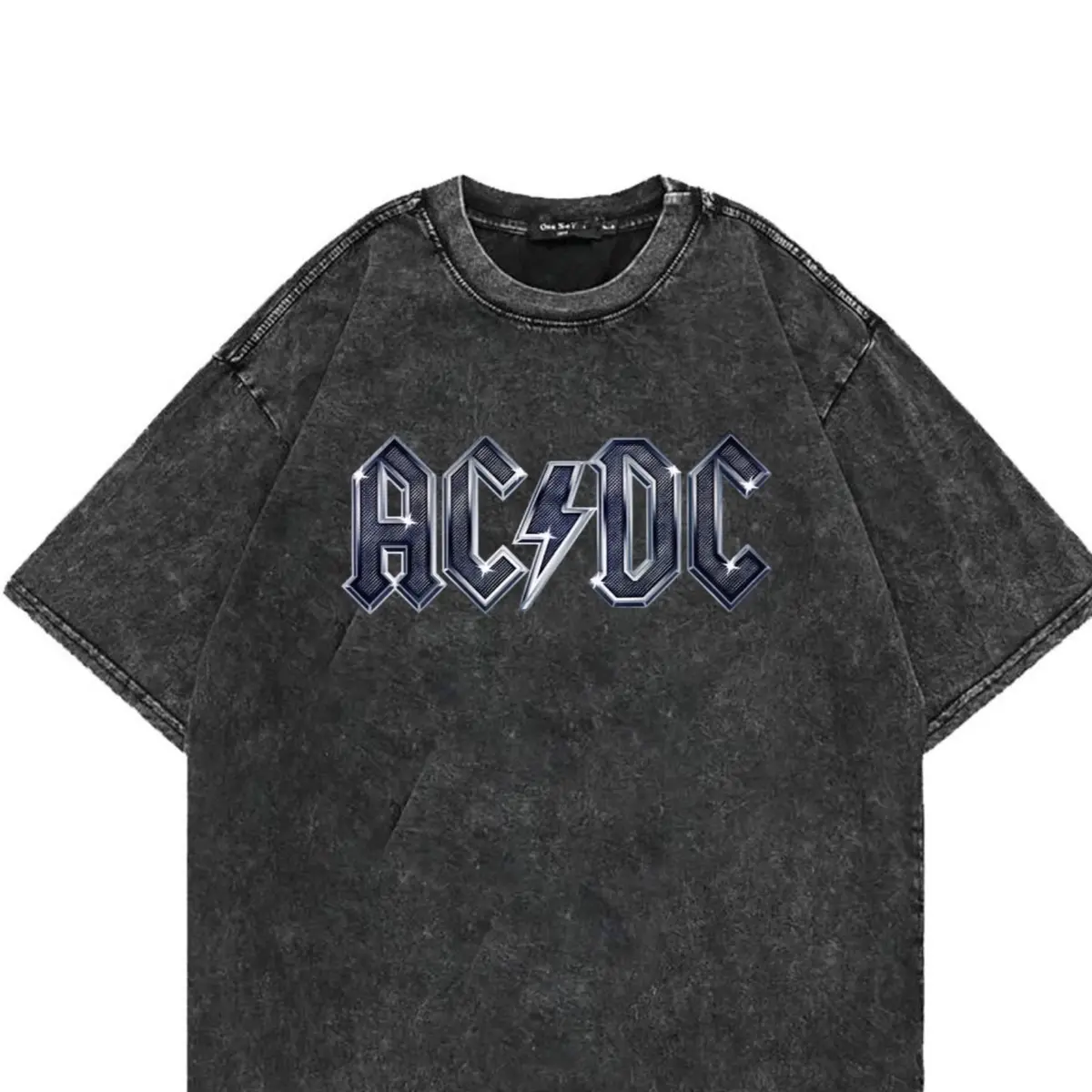 Kaos ACDC Pria Dan Wanita / Kaos Pria Washed Bahan 24s Cotton Super Tebal Dan Halus