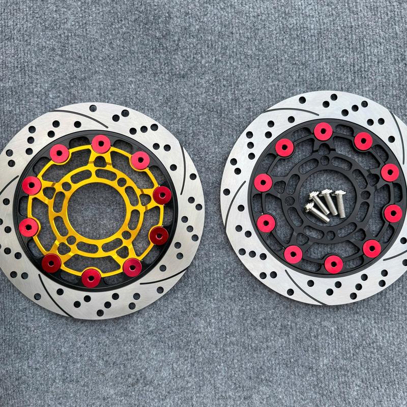  Đĩa thắng KLR 220mm Thailand lòng nhôm 10 khoen đỏ cnc 