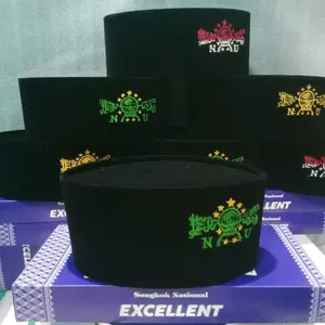 songkok kopyah peci hitam polos bordir NU  anak laki-laki dan dewasa UK 0-10 tinggi 9cm muslim peci kopyah songkok Kopiah Tebal Nyaman Haji Muslim