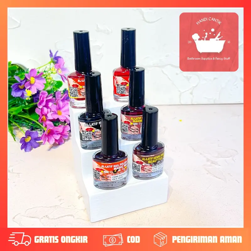 AL LATIF Henna Nail Polish 8 Gram / Kutek HALAL / Kutek Muslimah untuk Wudhu / Kutek Peel Off / Kutek Henna Nikah 0