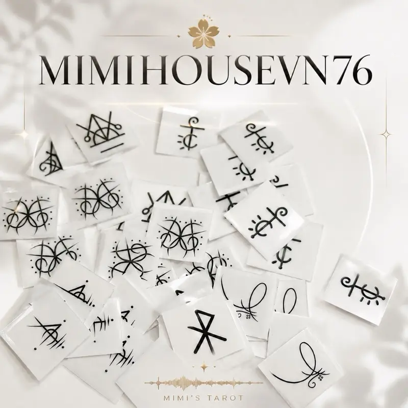 HÌNH DÁN STICKER HOẠ TIẾT KÝ TỰ TRẮNG ĐEN MIMIHOUSEVN