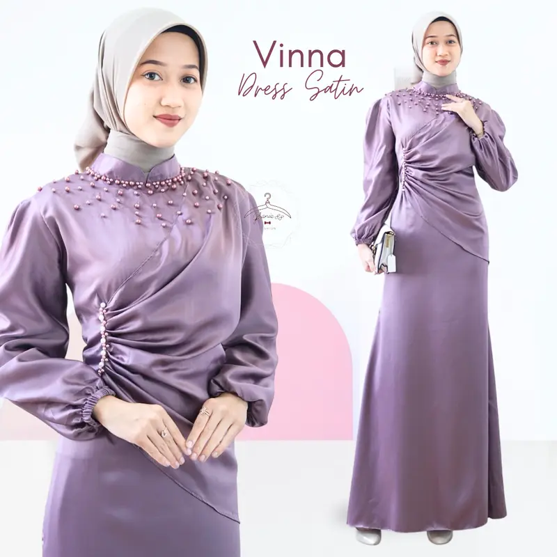Foto VINNA DRESS MAXI KONDANGAN GAUN PESTA ATASAN WANITA BRIDESMAID SATIN TERMURAH VIRAL PREMIUM (RSF) Gamis Muslim Lebaranthumb2