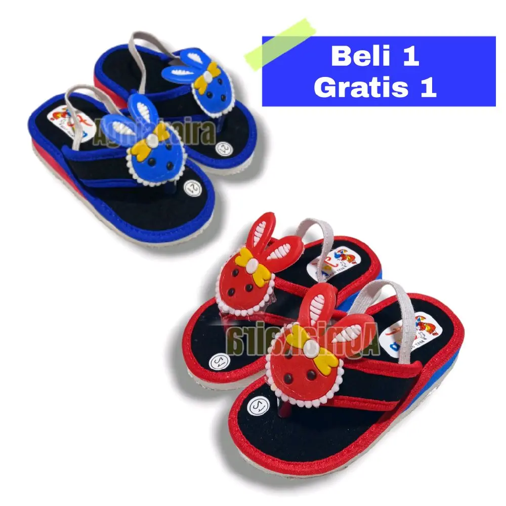 Beli 1 Gratis 1 Sandal Bayi Model Bunyi Cicit Motif Rabit Terbaru Lucu