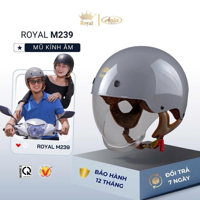 Mũ Bảo Hiểm Nửa Đầu Kính Âm Royal Helmet M239 Nón Bảo Hiểm 1/2 Royal Chính Hãng