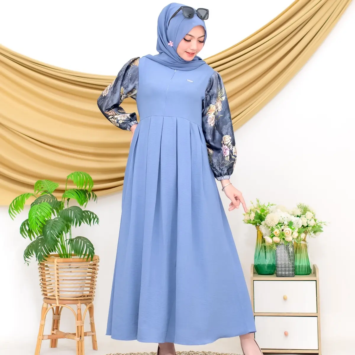 Gamis Armany Silk Premium mix Crincle / Dress Wanita