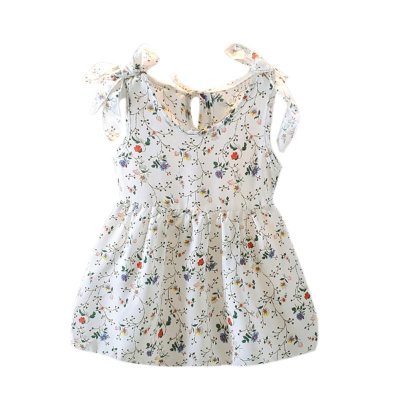 Product Introduction of Summer Casual Baby Girls Floral Pattern Strap Dress Cotton Kids Toddler Sleeveless Pageant Sundress 22