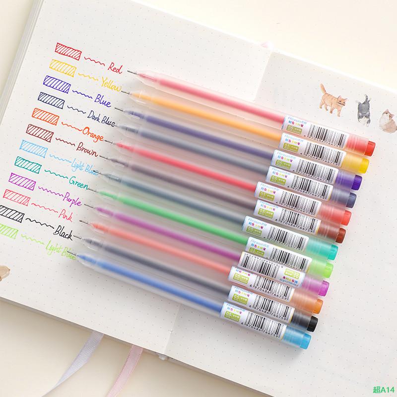 Bút Mực Gel Nhiều Màu Ngòi 0.5mm 12 Màu Phong Cách