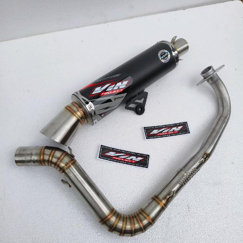 Knalpot Samlong Original VIN PROJECT fullsistem saringan full dan bor inlet 38 vario 125/150 beat scoopy mio nmax aerox all matic engker 2