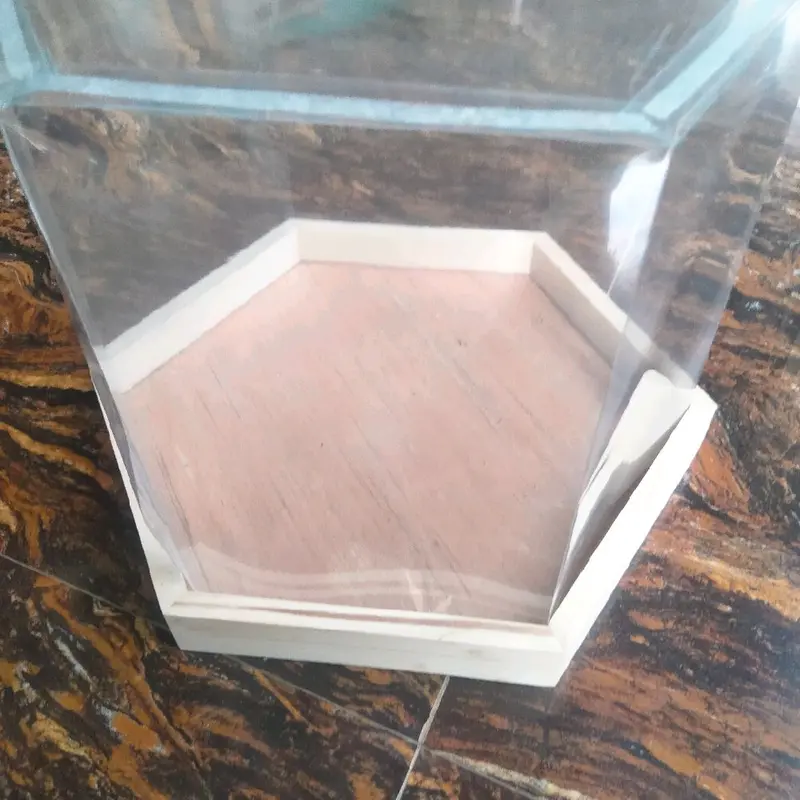 Kotak hantaran sesrahan Hexagonal segi 6 bahan jati belanda 3