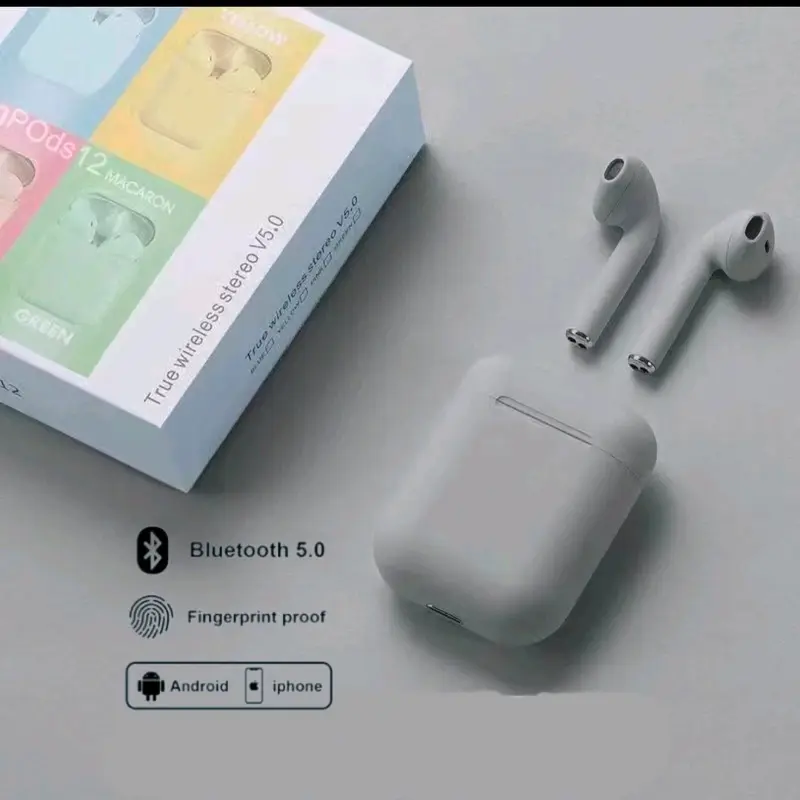 Earphone Bluetooth i7s tws Inpods Wireless i12 Macaroon dengan Super Bass - Handsfree iphone ori miniatursound jawatimur 5