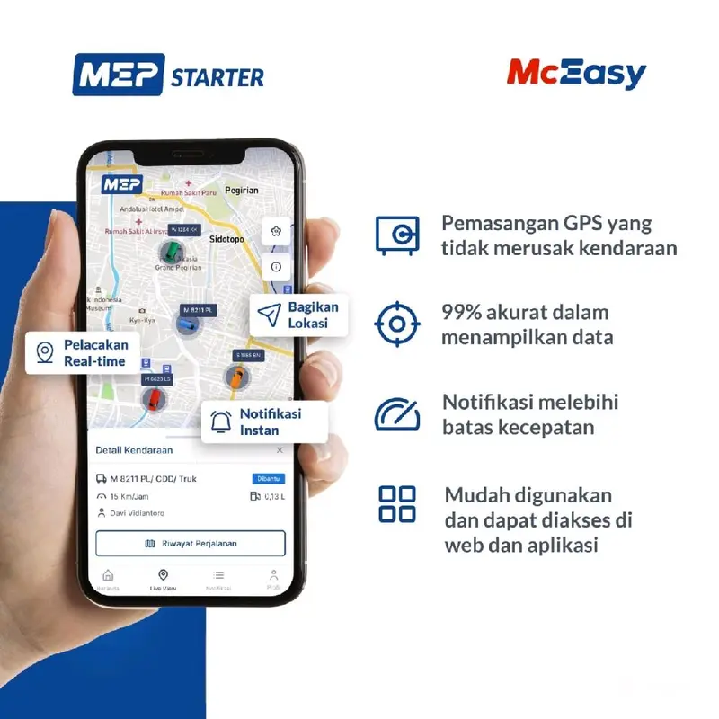 [PAKET HEMAT] GPS Tracker Lite Mobil dan Motor McEasy 4G + Biaya Kouta 1 Tahun + Gratis Biaya Server Garansi 1 Tahun 1