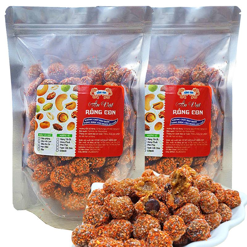1Kg Me Xí Muội Ngào Đường Chua Cay (2 Túi) - Đồ Ăn Vặt Rồng Con Snack Food