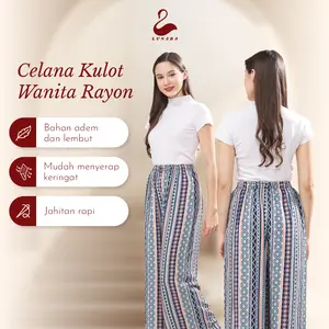 Clana Kulot Panjang Wanita Motif Rayon Premium Dewasa Bahan Adem