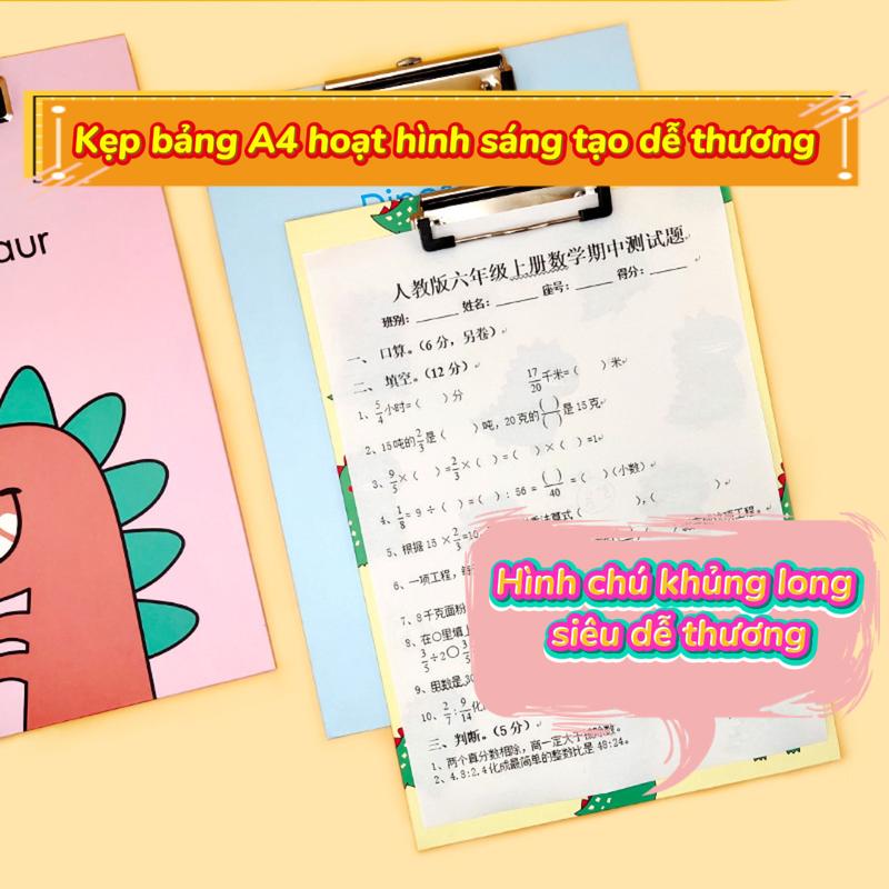  Kẹp bảng A4 hoạt hình sáng tạo dễ thương kẹp tài liệu học sinh đề thi lưu trữ kẹp sách gỗ kẹp hóa đơn tài liệu 