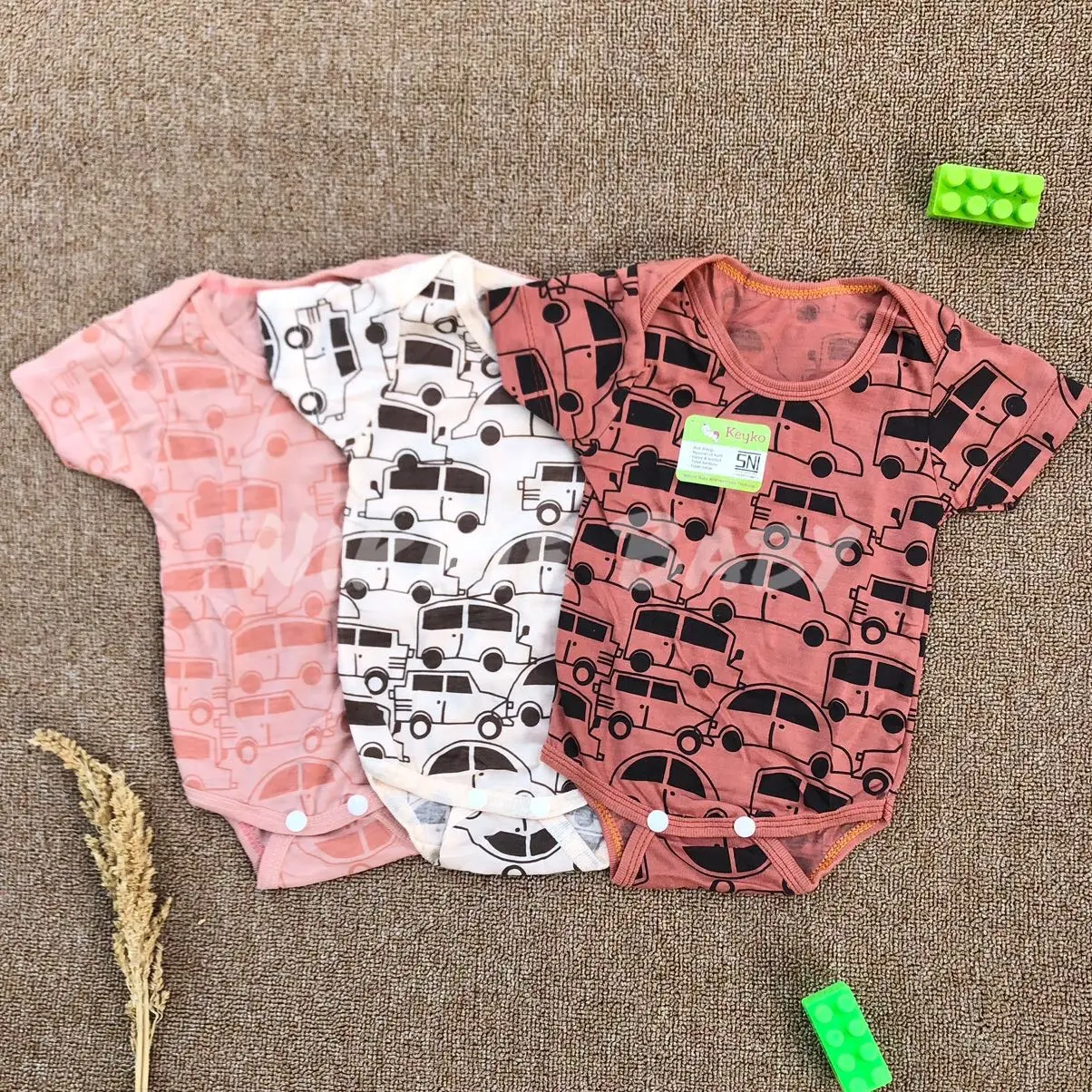 Jumper 3 pcs bayi baru lahir newborn jumpsuit bodysuit cewek cowok lembut adem nyaman Katun 0 6 bulan