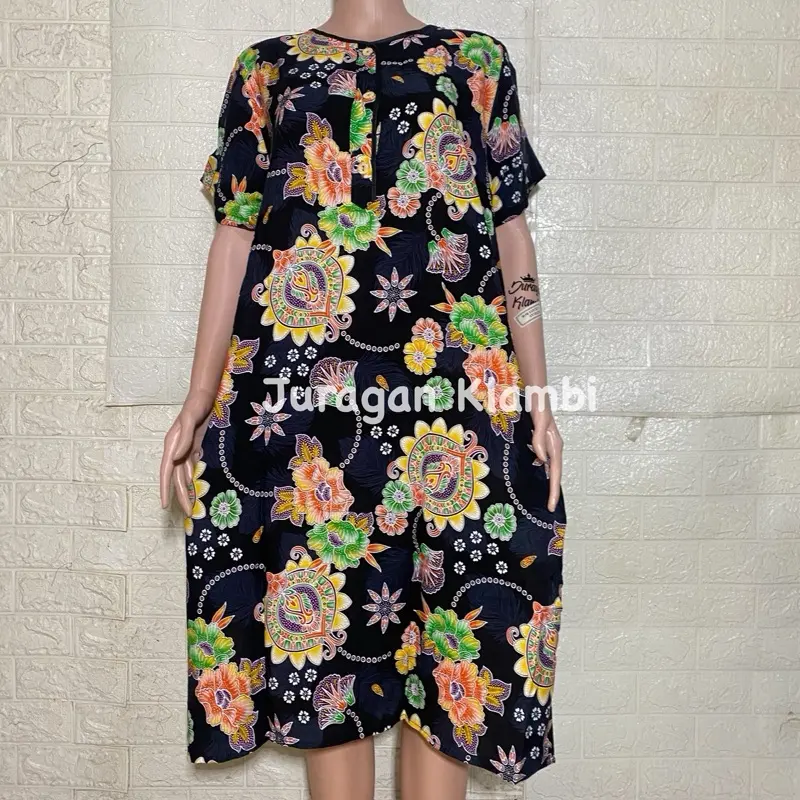 Daster 09 Kencana Ungu Label Merah LD 110 Busui Kancing Dress Wanita Nyaman Cantik Ibu Menyusui Santai