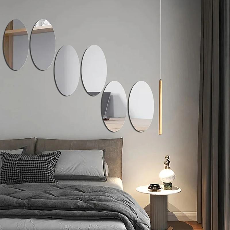 Product Introduction of Oval Acrylic Wall Mirrors Self-adhesive Wall Stickers Crystal 3D Wall Decals for Living Room Bathroom Home Decor 20*30cm 51
