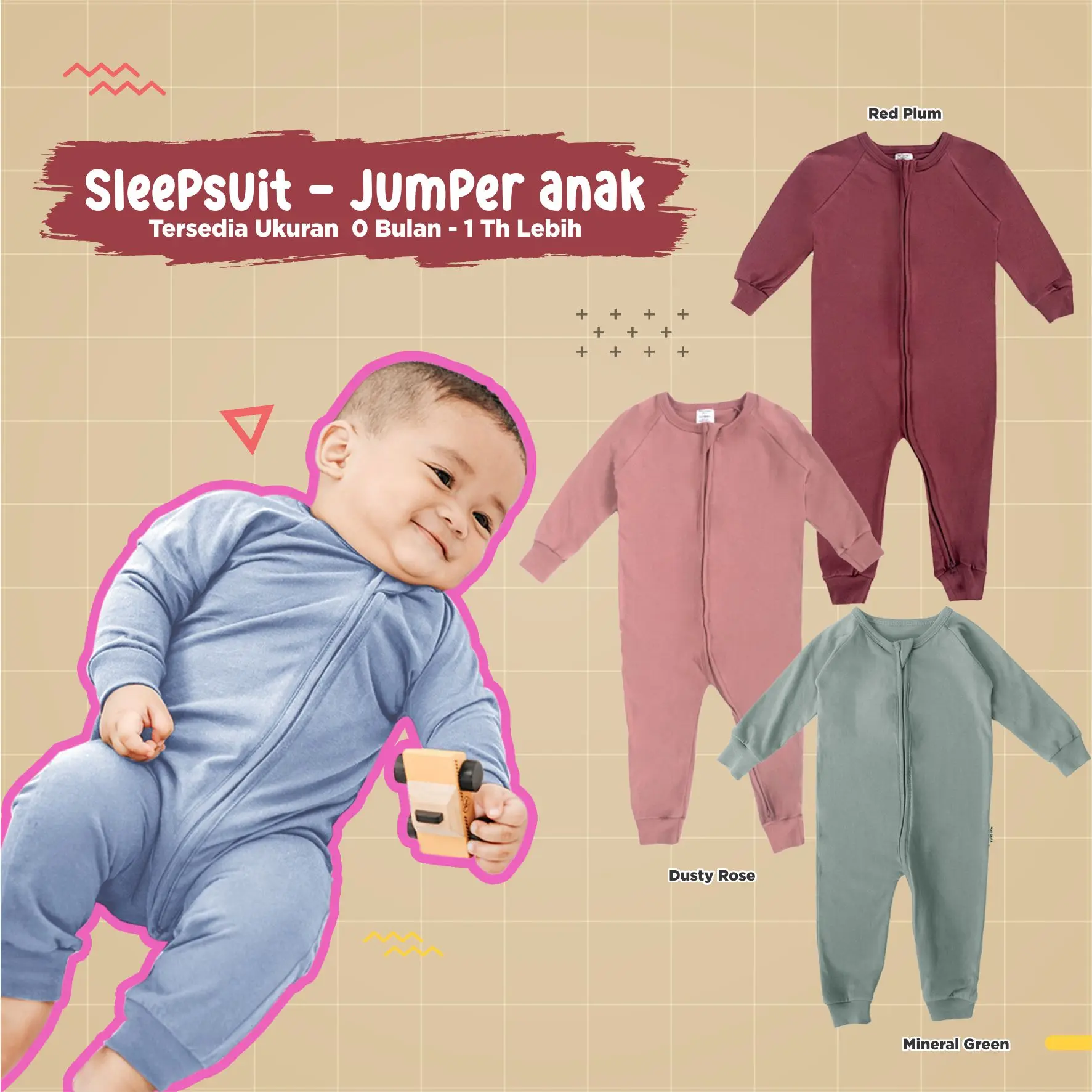 Sleep Suit SNI -Sleep suit bayi lembut Baju Tidur Bayi Lucu untuk Bayi Perempuan & Laki-Laki | Baju Newborn & Baju Anak Bayi