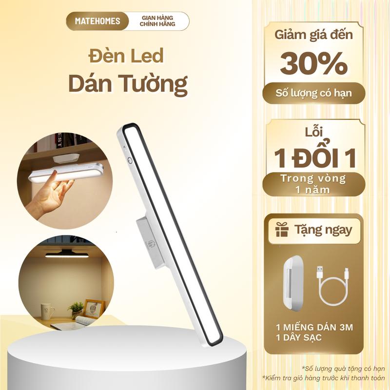 Đèn Học Thanh Gắn Tích Điện Bảo Vệ Mắt 3 Chế Độ Sáng, Đèn Led Gắn Bàn Học, Bàn Trang Điểm, Tủ Trưng Bày....