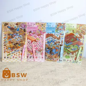 BSW - DIY Stiker rumah 3D sanrio mainan kreatif dekor rumah lucu melatih motorik sensorik anak