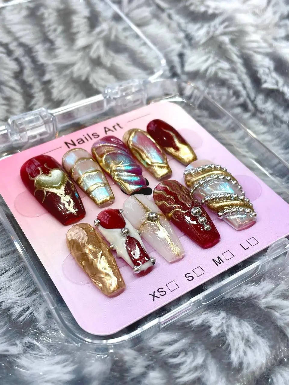 Adora Nails Set Royal-Red (Press On Nail 1 of 1 Exclusive Set)
