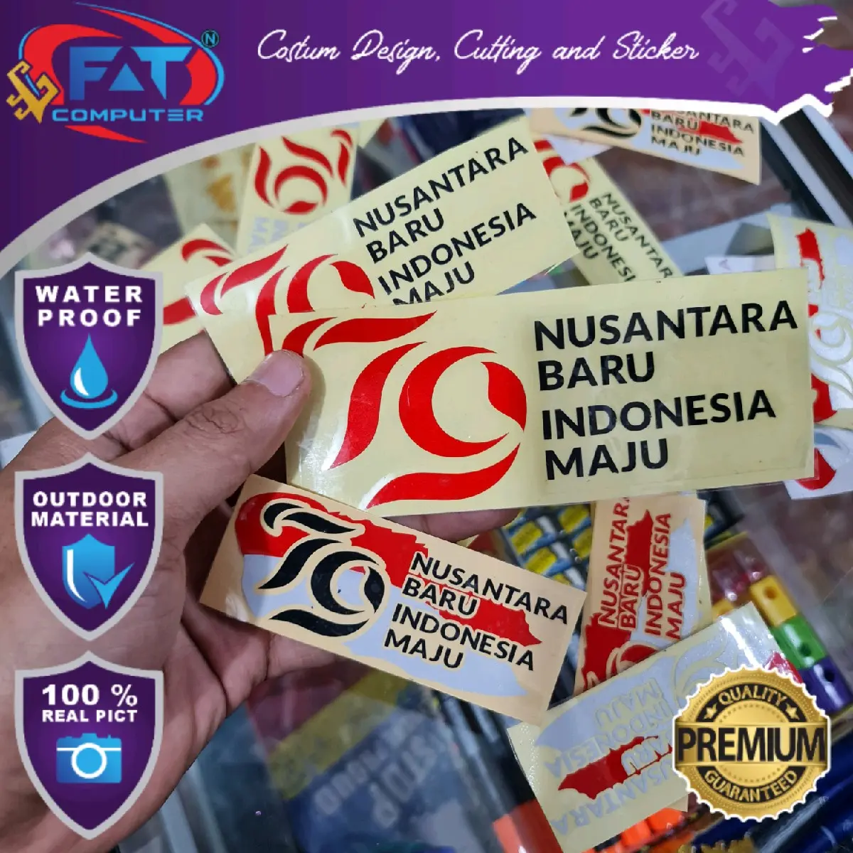Stiker Cutting Logo Resmi HUT RI ke 79 Tahun 2024