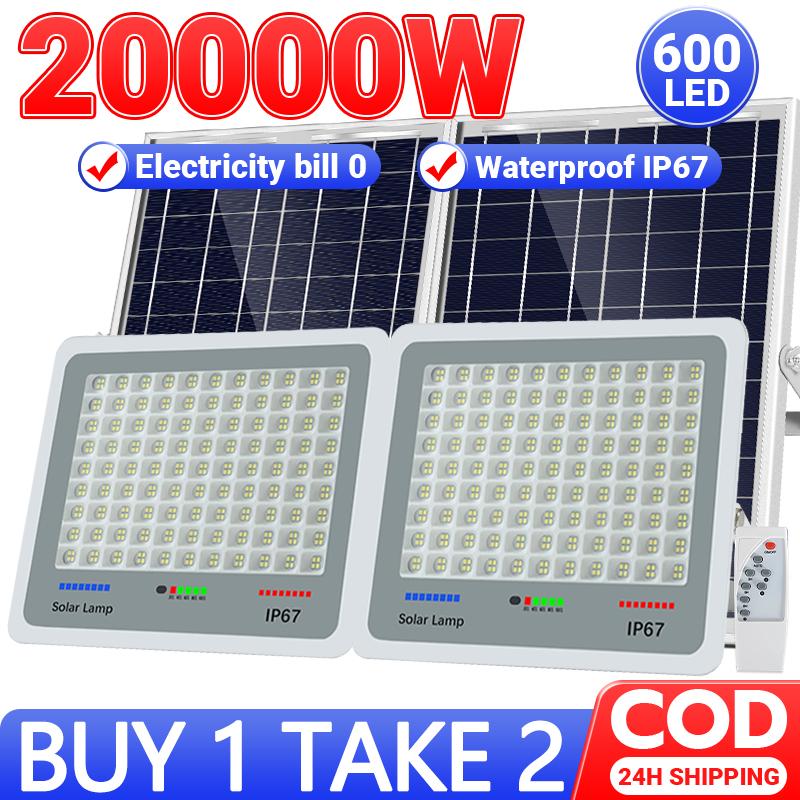 【BUY 1 TAKE 2】20000W Lampu Solar Outdoor Light With Charging - TikTok ...