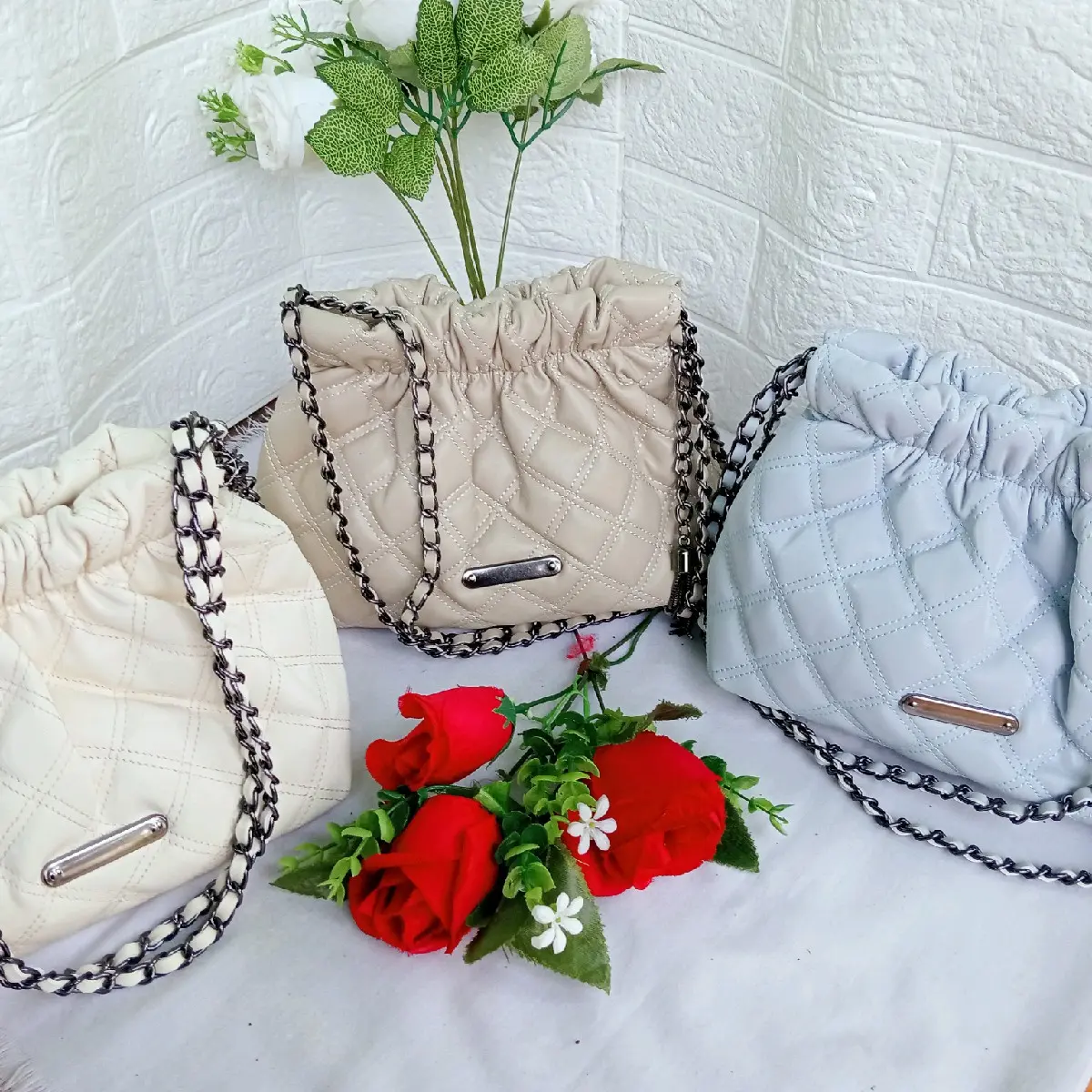 tas bahu wanita terbaru motif bordir di serut