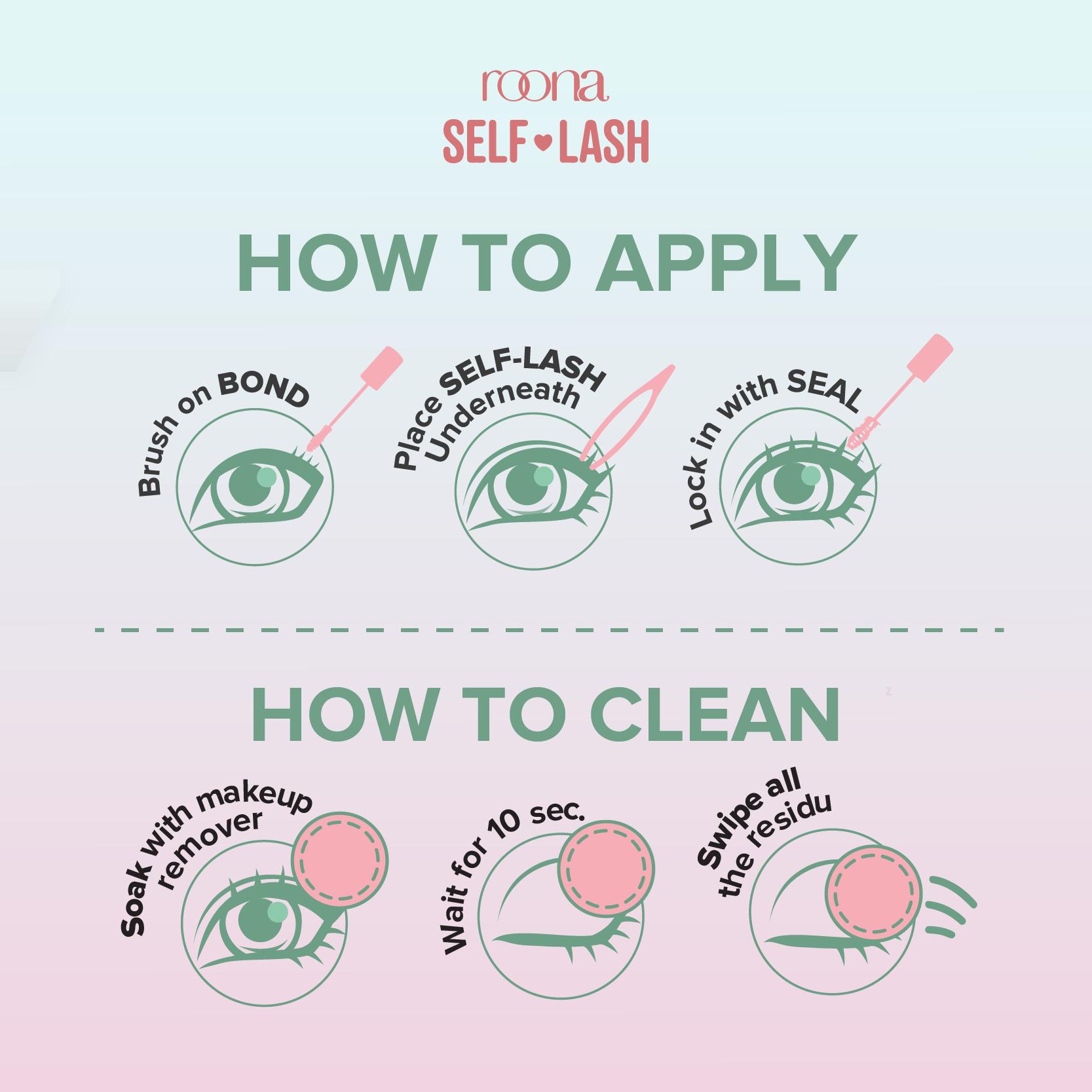 ROONA Bond & Seal | Lash Glue & Coating Individual Lashes, DIY Eyelash Extension Adhesive, Lem Perekat Bulu Mata Palsu, Longlasting, Waterproof Glue Lash