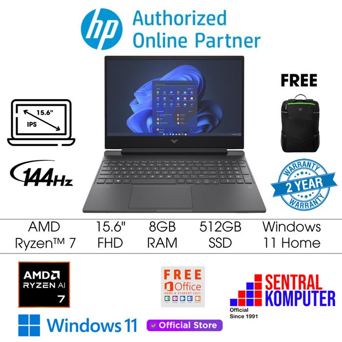 Gambar HP Victus Laptop 15 AMD Ryzen 7 8845HS RTX 4050 8GB 512GB IPS 144Hz - Blue, 8GB dari Sentral Komputer-HP Authorized Kota Administrasi Jakarta Timur Tokopedia