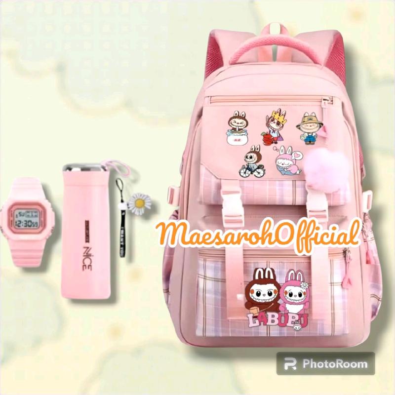 TURUN HARGA VIRAL Tas Boneka Labubu Tas Ransel Sekolah Anak Perempuan SD Tas Sekolah Labubu Terbaru BANYAK BONUSNYA Fashion 7