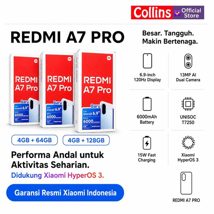 Gambar [SPESIAL P] XIAOMI REDMI A7 PRO 4GB 64GB / 4GB 128GB GARANSI RESMI XIAOMI INDONESIA dari Collins Official Kota Administrasi Jakarta Utara Tokopedia