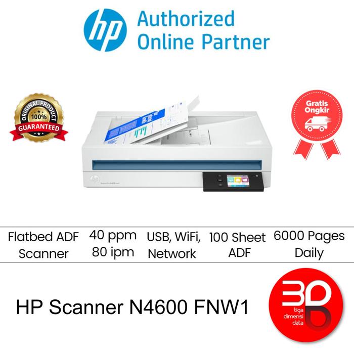 Gambar HP Scanner ScanJet Pro N4600 FNW1 Original [20G07A] - Packing Biasa dari 3DD - HP Authorized Kota Administrasi Jakarta Pusat Tokopedia